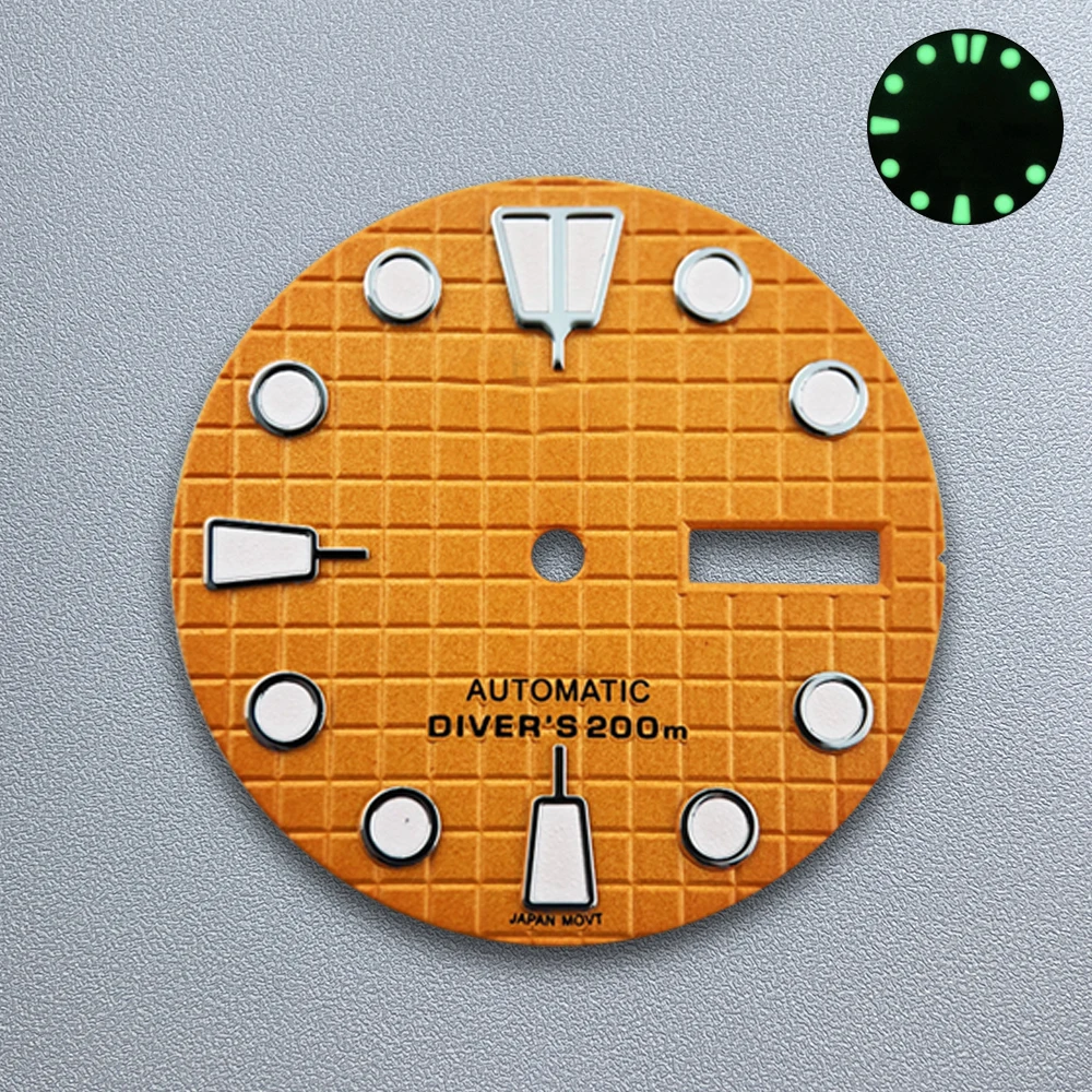 28.5 مللي متر S شعار الهراء الهاتفي NH36/4R36 الحركة اليابانية الأخضر مضيئة المزدوج التقويم ساعات عالية الجودة تعديل الملحقات