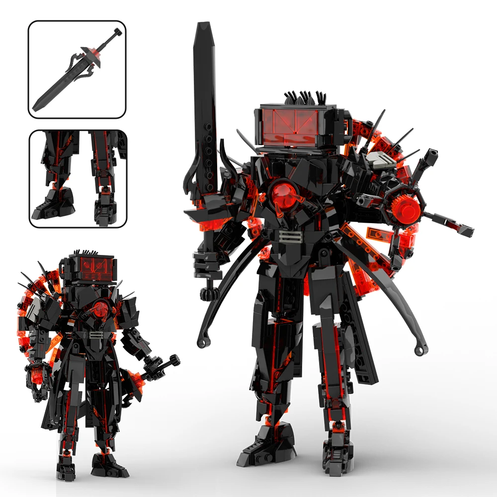 

Skibidi Toilet Building Blocks Featuring Titan TVman & Speakerman Robot Models Accessories, Ideal for Kids Birthday Gift