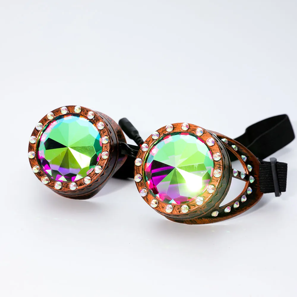 

New REZZ LED recharge Led Punk glasses Light up Goggles Rainbow Full Color Spectrum Rave Eye Costume DJ night club Party