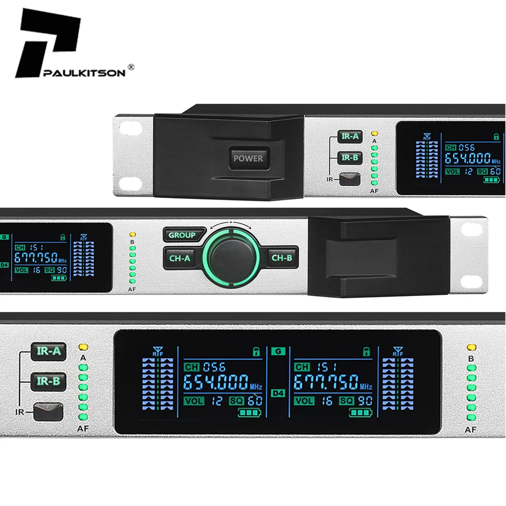 

MK126 Professional Dual Channel Bluetooth Wireless Microphone System True Diversity Stage UHF Microfone
