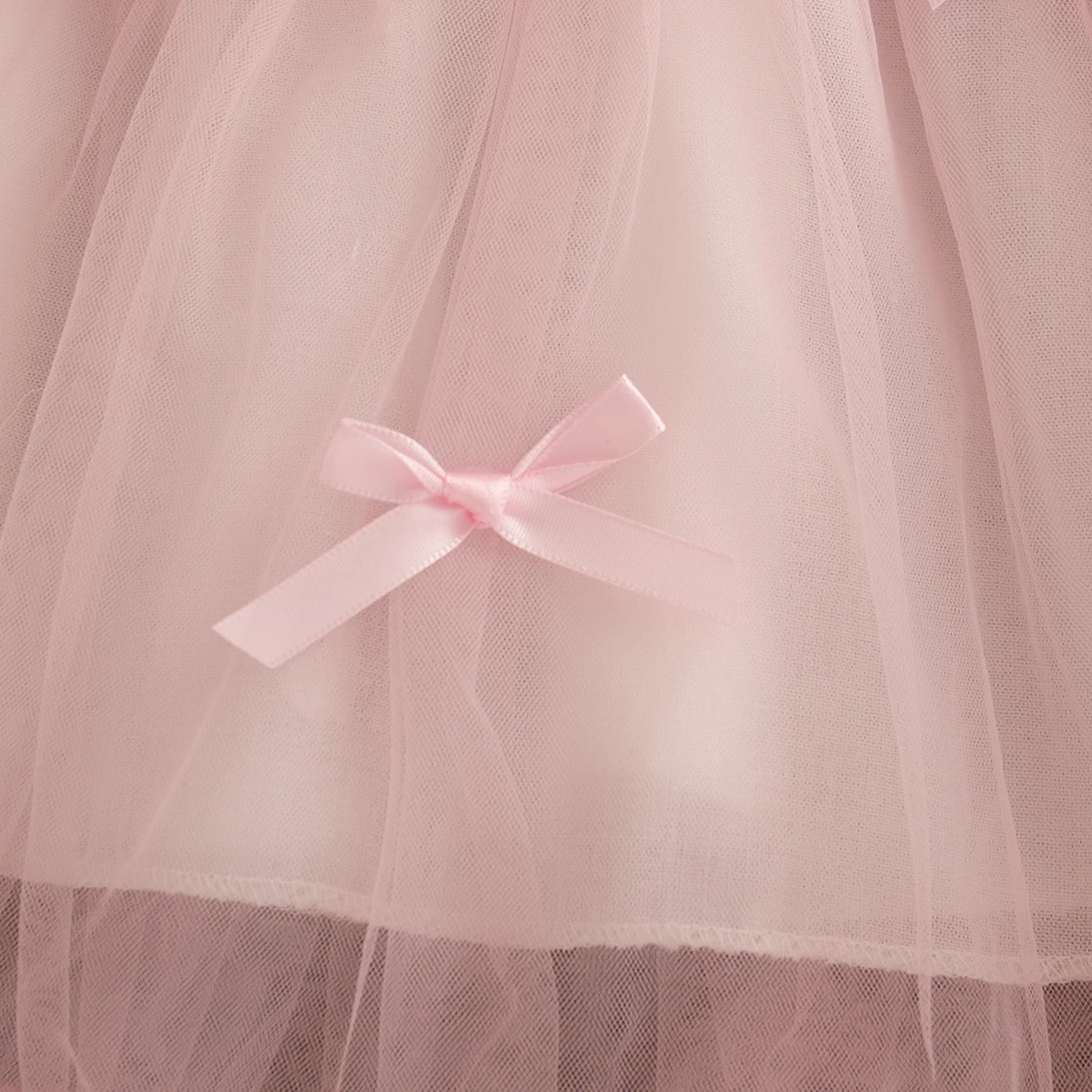 0-2 Years Baby Girl Dress Mesh Bow Dress Cute Bear Decoartion Pink Children Clothing Korean Style Toddler Kids Costume