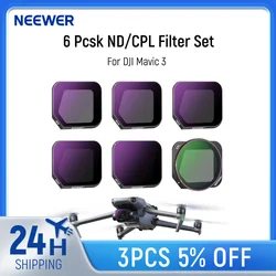 Neewer 6 Pcs ND/CPL Filter Set For DJI Mavic 3 Classic HD Optical Glass Neutral Density ND8/16/32/64/128 Filter/CPL Drone Filter