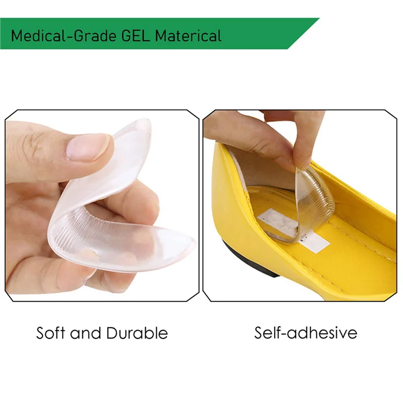 

FX-10 Pairs Medial & Lateral Heel Wedge Silicone Insoles - Corrective Adhesive Shoe Inserts For Men And Women