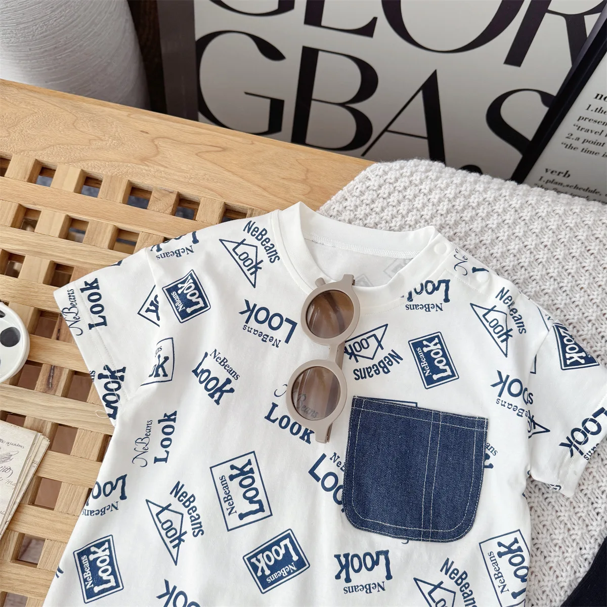 ZOETOPKID Baby-Strampler mit Mütze aus Baumwolle für den Sommer, für Neugeborene, Jungen und Mädchen, kurzärmelige, dünne Kletterkleidung für Kleinkinder – Detail 7