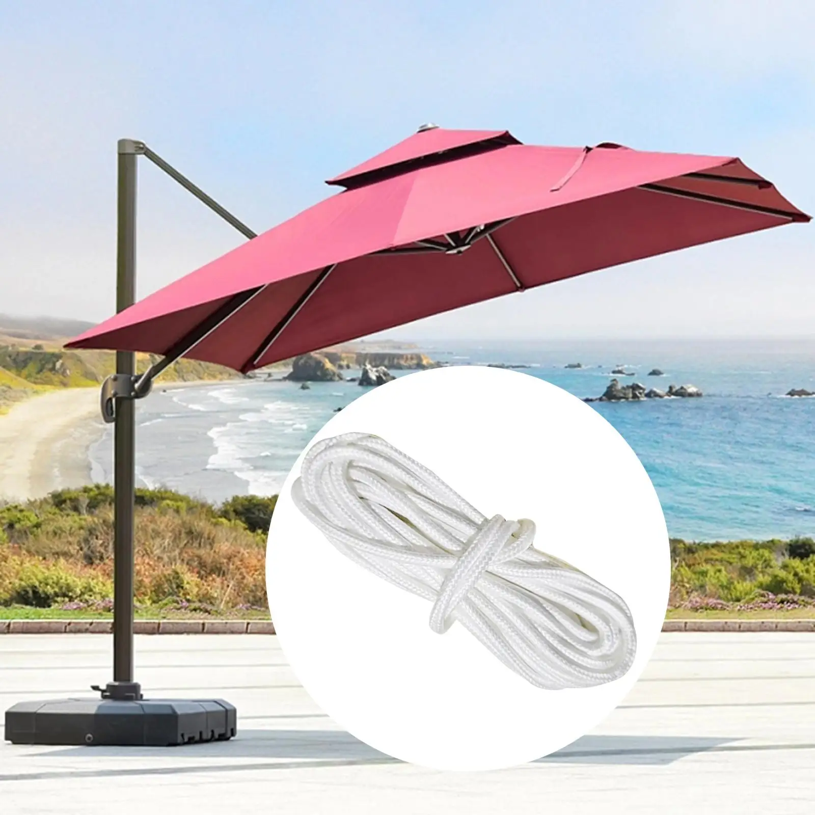 Patio Umbrella Cord 12ft. Rope Heavy Duty Replacement Patio Umbrella Beach