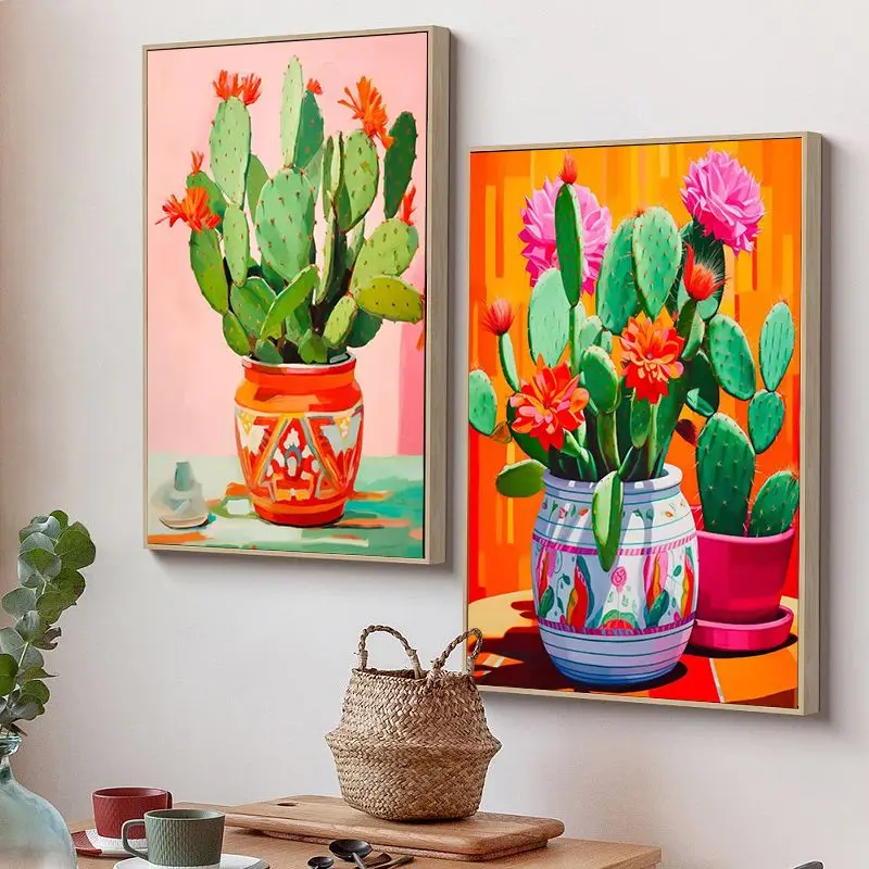 

CHENISTORY Paint By Number Cactus plants Drawing On Canvas HandPainted Painting Art Gift DIY Pictures By Number Kits Home Decor