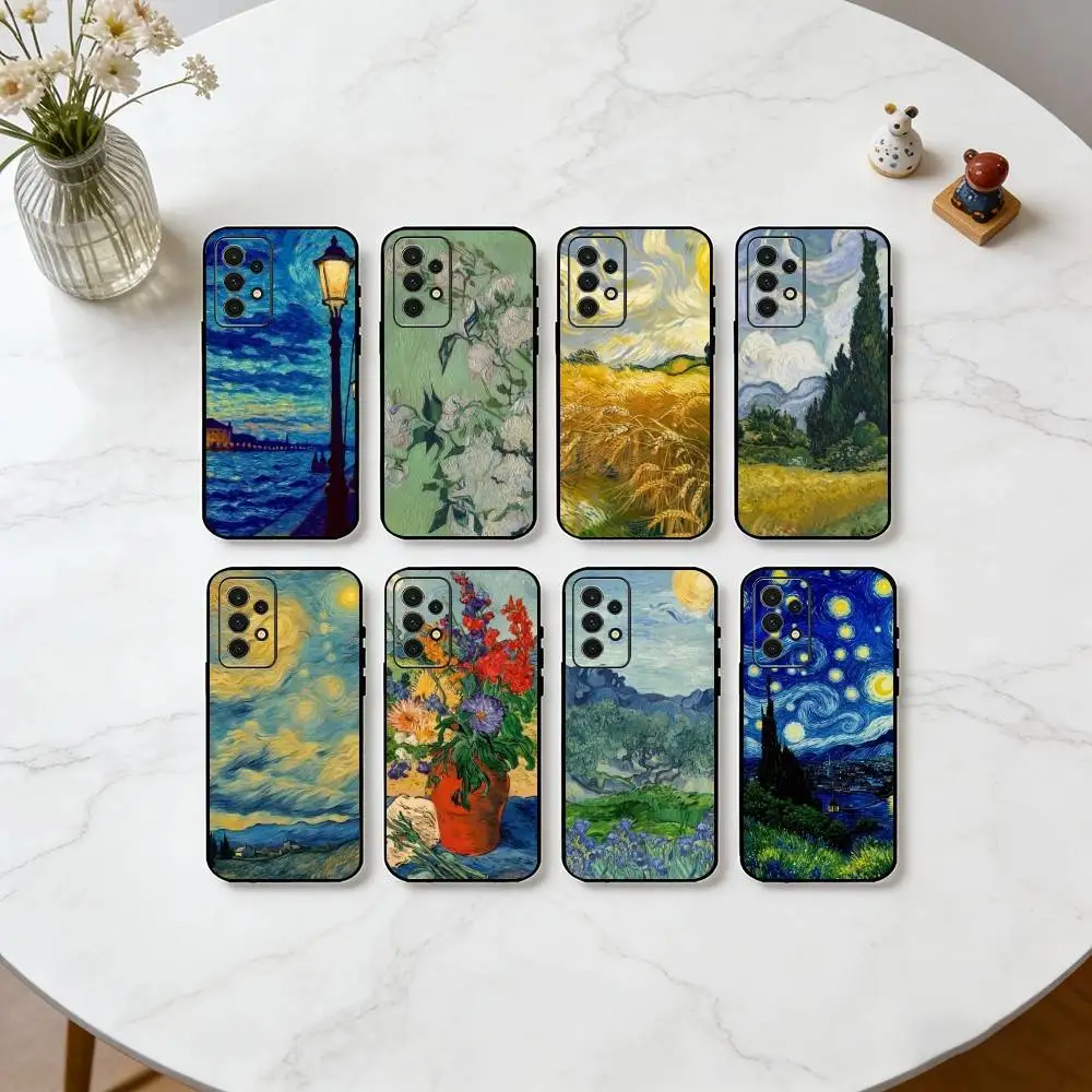 Vincent Van Gogh Oil Painting  Phone Case For Samsung S25,S24,S21,S22,S23,S30,Ultra,S20,Plus,Fe,Lite,Note,10,Black Cover