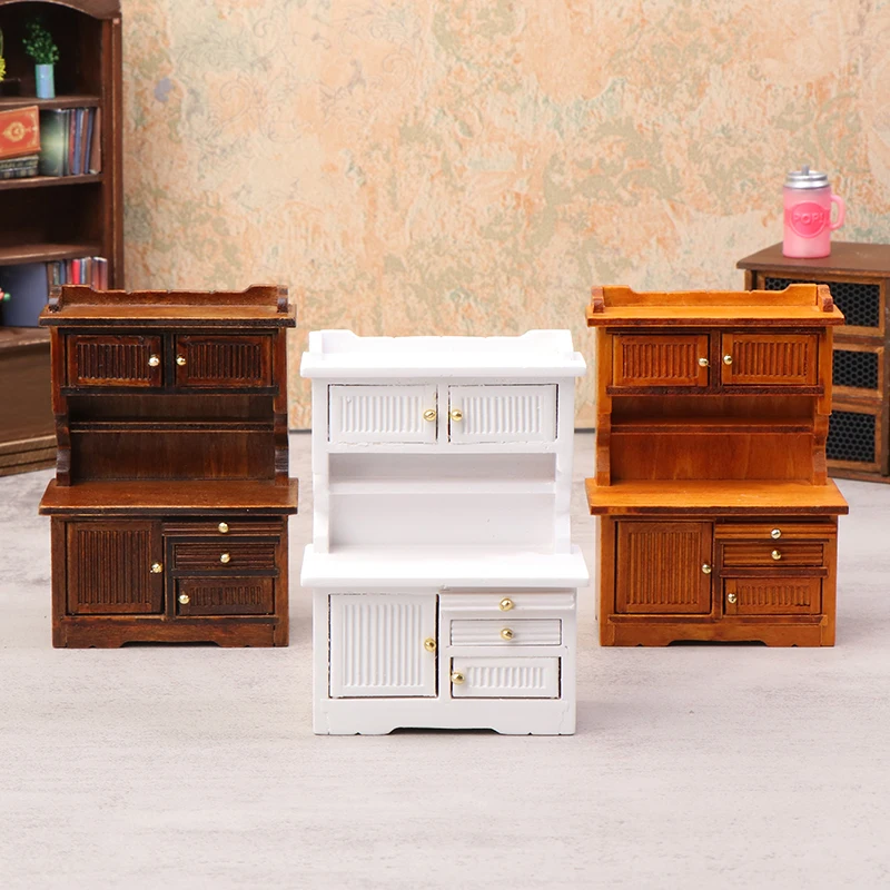 

1/12 Dollhouse Mini Sideboard Bookcase Model Doll Home Miniature Kitchen Furniture Decor Toy Doll House Living Scene Accessories