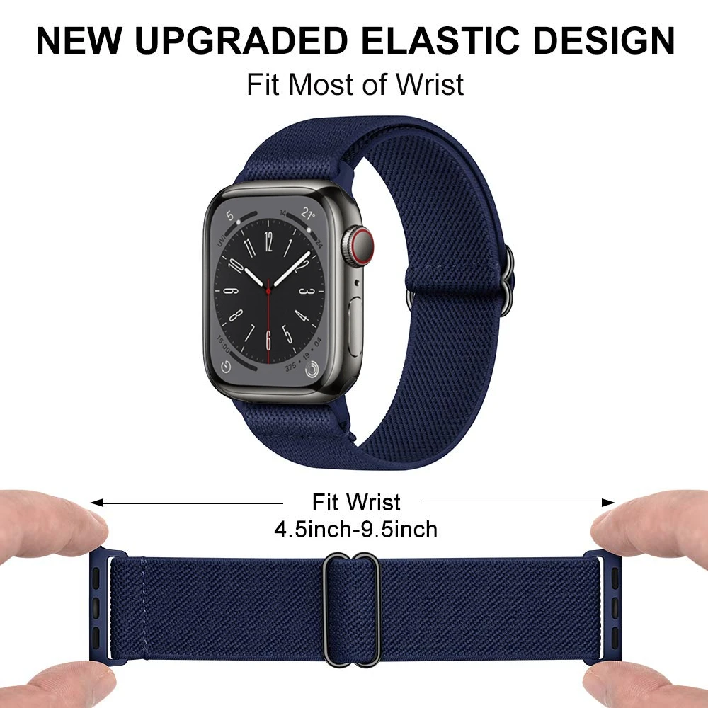 Correia de Nylon Elástica para Apple Watch, Pulseira Respirável para iWatch Ultra, 49mm, 10mm, 42mm, 46mm, 9mm, 8mm, 7mm, 45mm, 41mm, 44 milímetros,