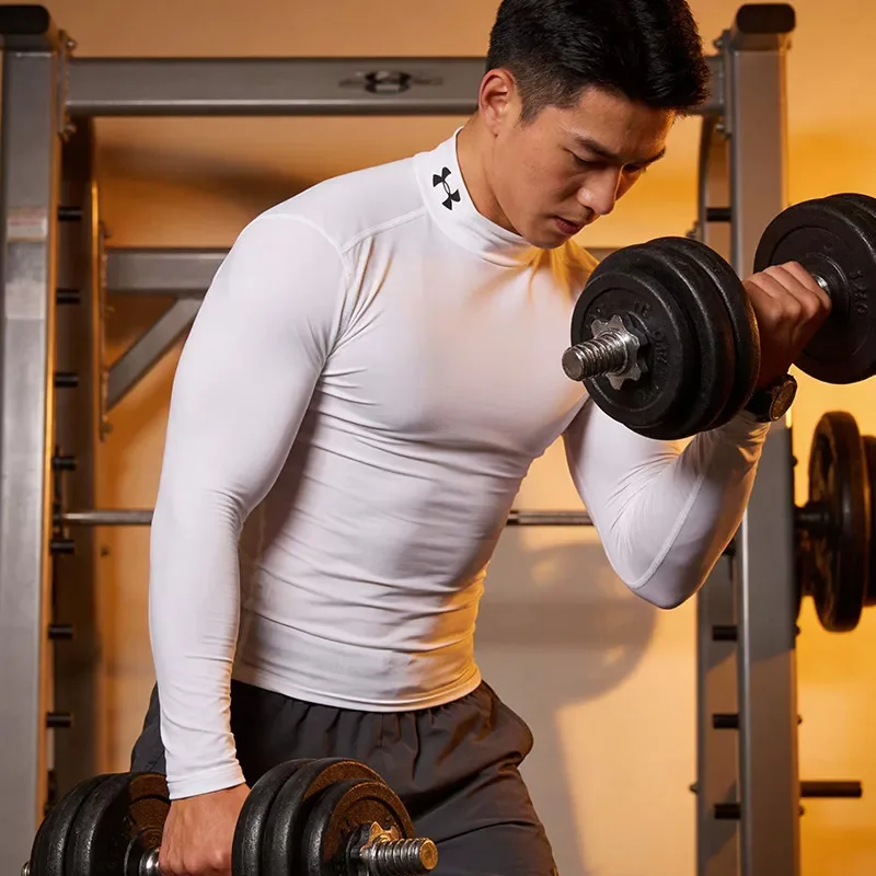 

Under Armour Summer tight long-sleeved T-shirt for fitness, running training, half-neck base layer top 1390099-100