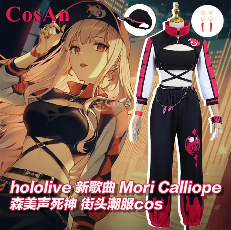 

CosAn Anime VTuber Hololive Mori Calliope Cosplay Costumes New Song Fashion Street Corner Outfit Halloween Role Play Clothing