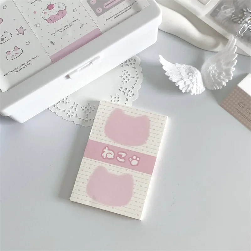 Korean INS Kawaii Pink Cat Memo Pad Cute Student Loose Leaf Message Notepad Girl Mini Pocket Planner Scrapbook Material Paper