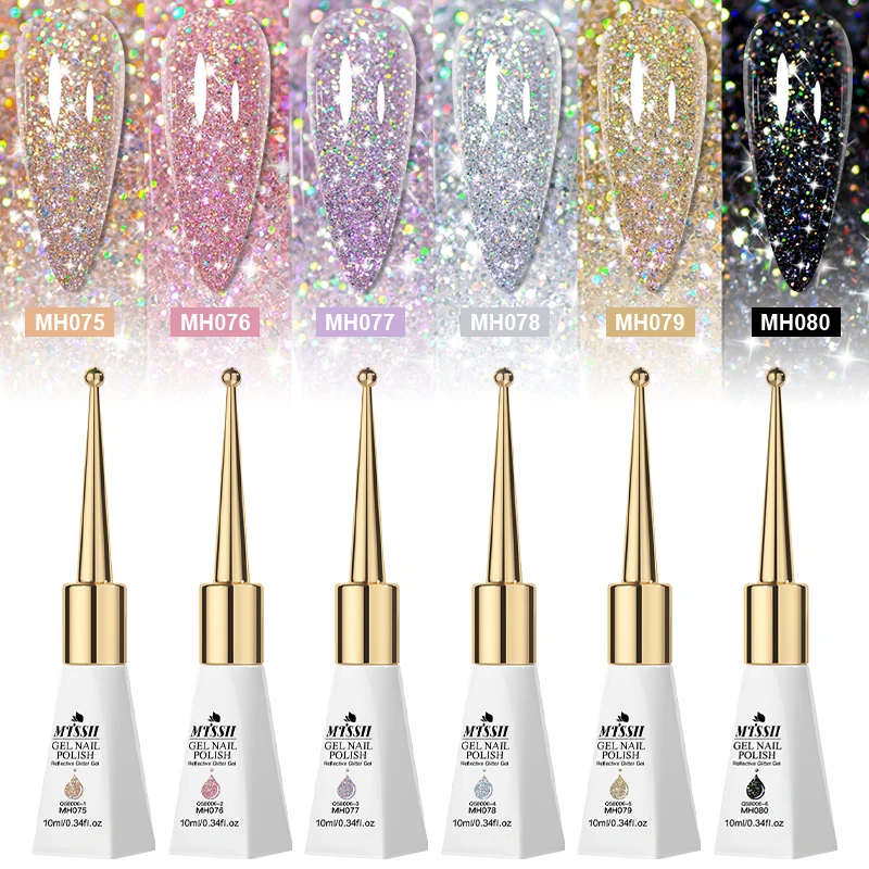 

MTSSII 10/2 шт. набор светоотражающих гель-лаков для ногтей, блестящий серебристый шампанский, фиолетовый, яркий эффект, набор гель-лаков для дизайна ногтей с бриллиантами