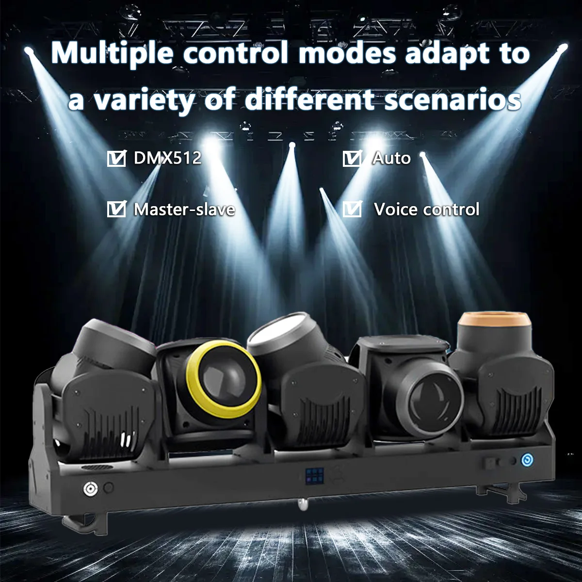 Tornado RGBW 5*120w Rotating Moving Head Bar Light With Halo Chasing Effect for DJ Nightclub Concert Event Show Stage Lighting