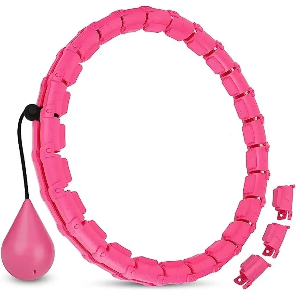 

24 Knots Smart Weighted Fit Hoop Weight Adjustable Auto Rotate Weighted Exercise Hoop with Spinning Ball Detachable Fitness Hoop
