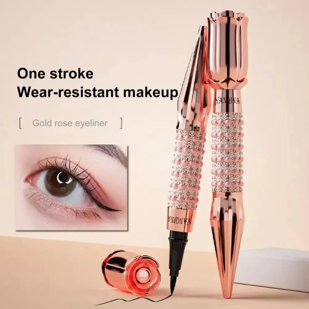 新しい転写防止液体アイライナーペン ブラックスパークリングデザイン 長持ちアイライナー 防汗速乾アイライナー 化粧品用