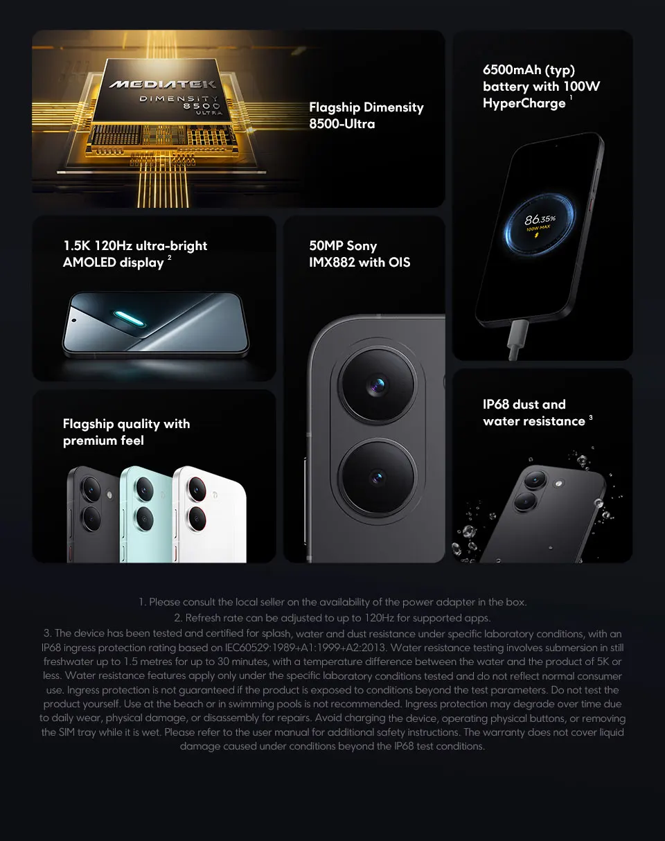 POCO X8 Pro 5G Smartphone Global Version Dimensity 8500-Ultra 6500mAh battery 6.59" 1.5K 120Hz AMOLED display 100W Charging NFC