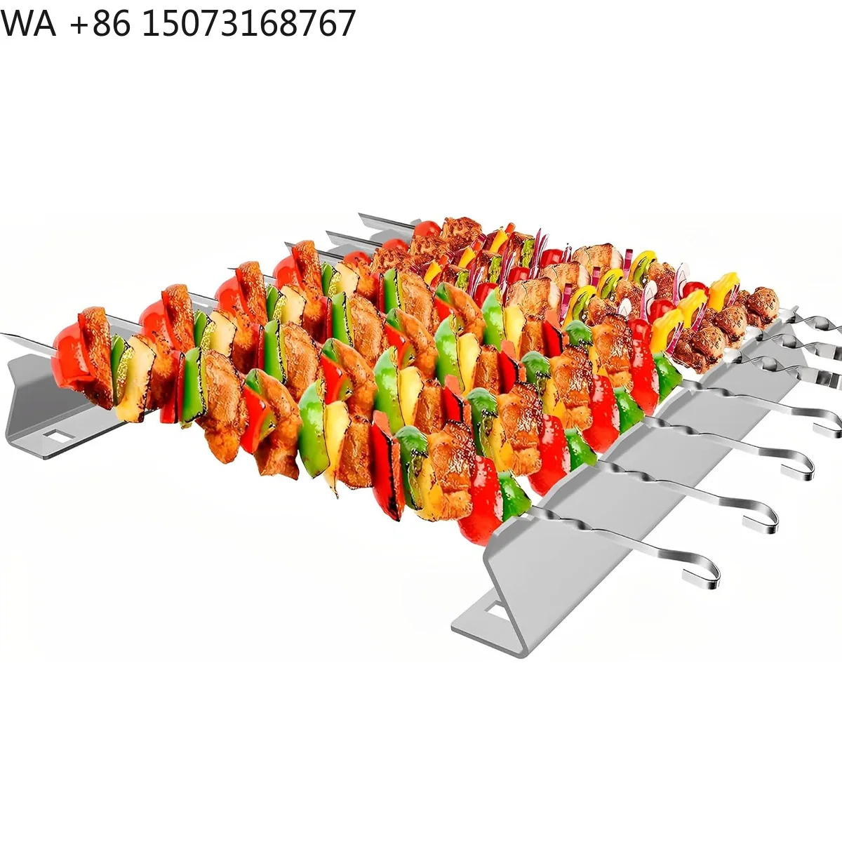 ملحقات الشواء، حامل أسياخ شواء من الفولاذ المقاوم للصدأ قابل للطي للشوي #1