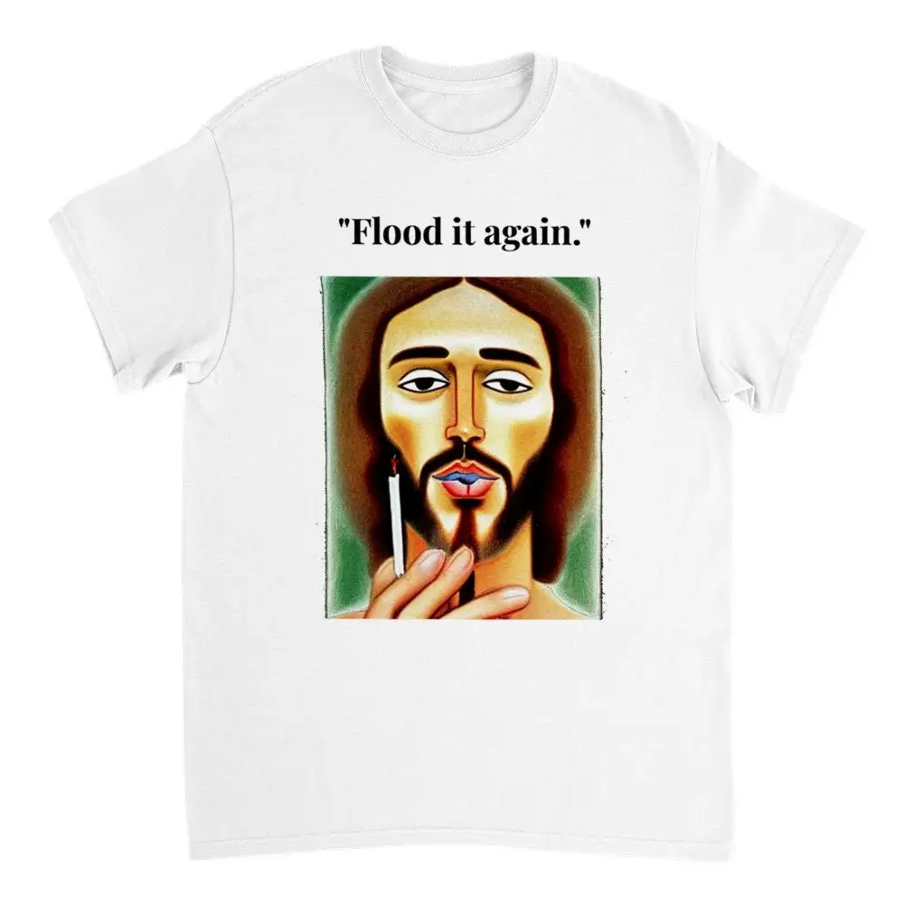 Flood It Again High Jesus Christmas Noah's Arc Parody Crewneck T Shirt