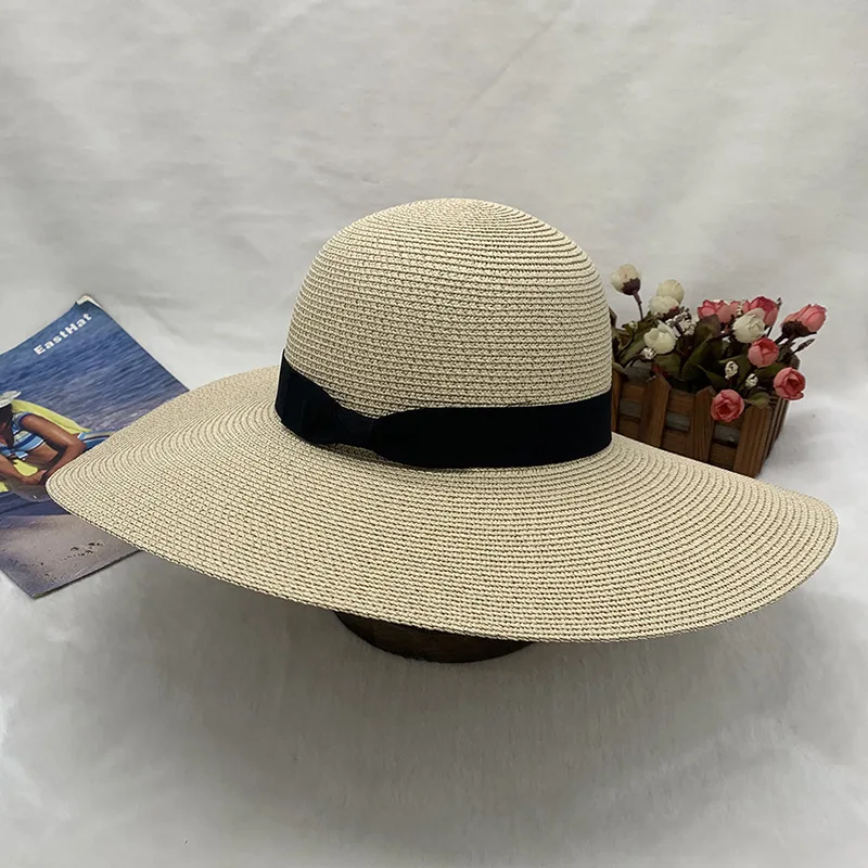 

Hat Female Summer Beach Hat Seaside Travel Vacation Versatile Sun Protection Foldable Big Brim Sun Sunhat Straw Hat