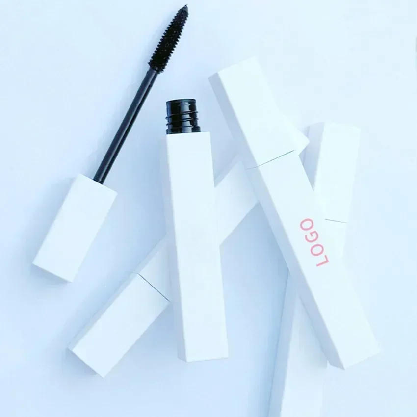 Mascara blanc avec logo personnalisé, longue durée, séchage rapide, imperméable, allongement, naturel, sans bavures, maquillage de marque privée, vente en gros