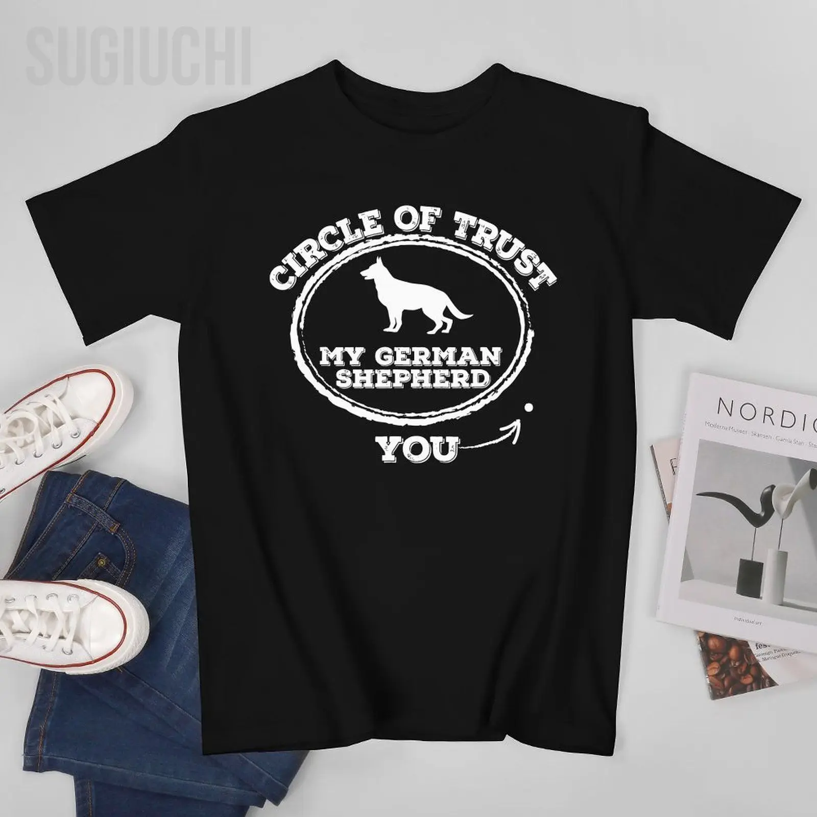 

Men Circle Of Trust Funny German Shepherd Tshirt Tees O-neck T Shirts Women Boys 100% Cotton Short T-Shirt Unisex All Seasons