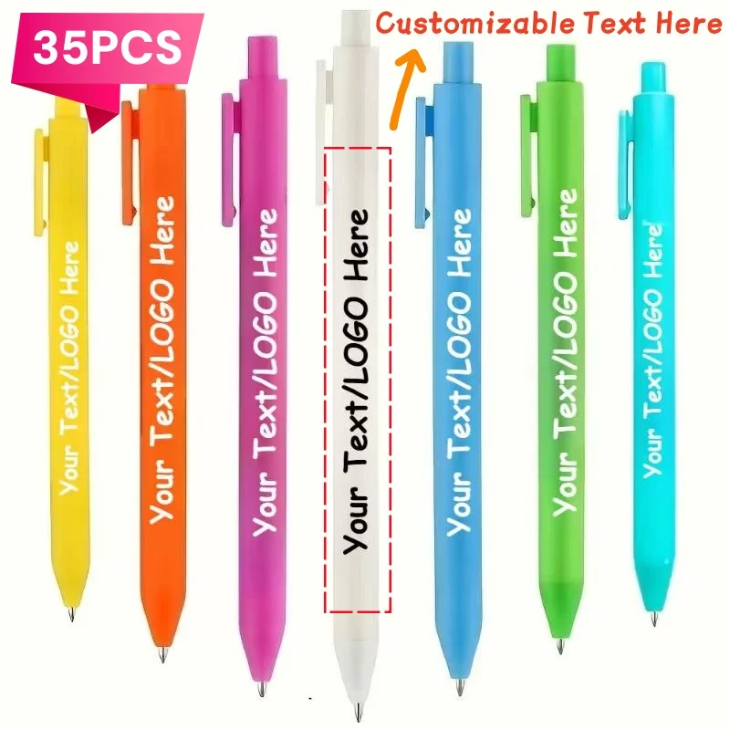 35PCS Customizable Plastic Gel Pens Smooth Writing for Party Office Study Gel Pen Gifts for Company Advertising