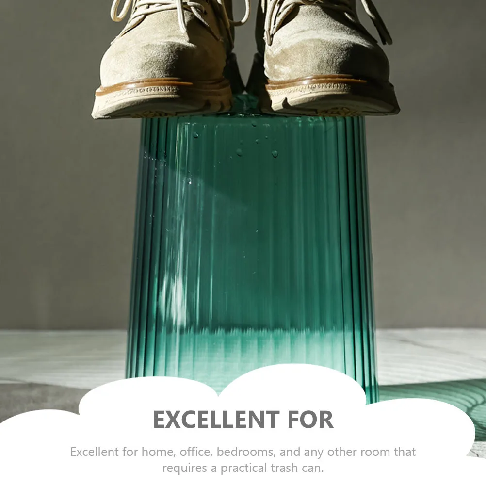 

Clear Trash Can Pet Material Simple Style Home Office Waste Basket Multi-Function No Lid Clear Trash Can