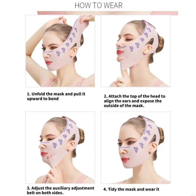 E65F Adjustable Butterfly Design Face Lifting Mask Chin Strap Promote Face Slimming