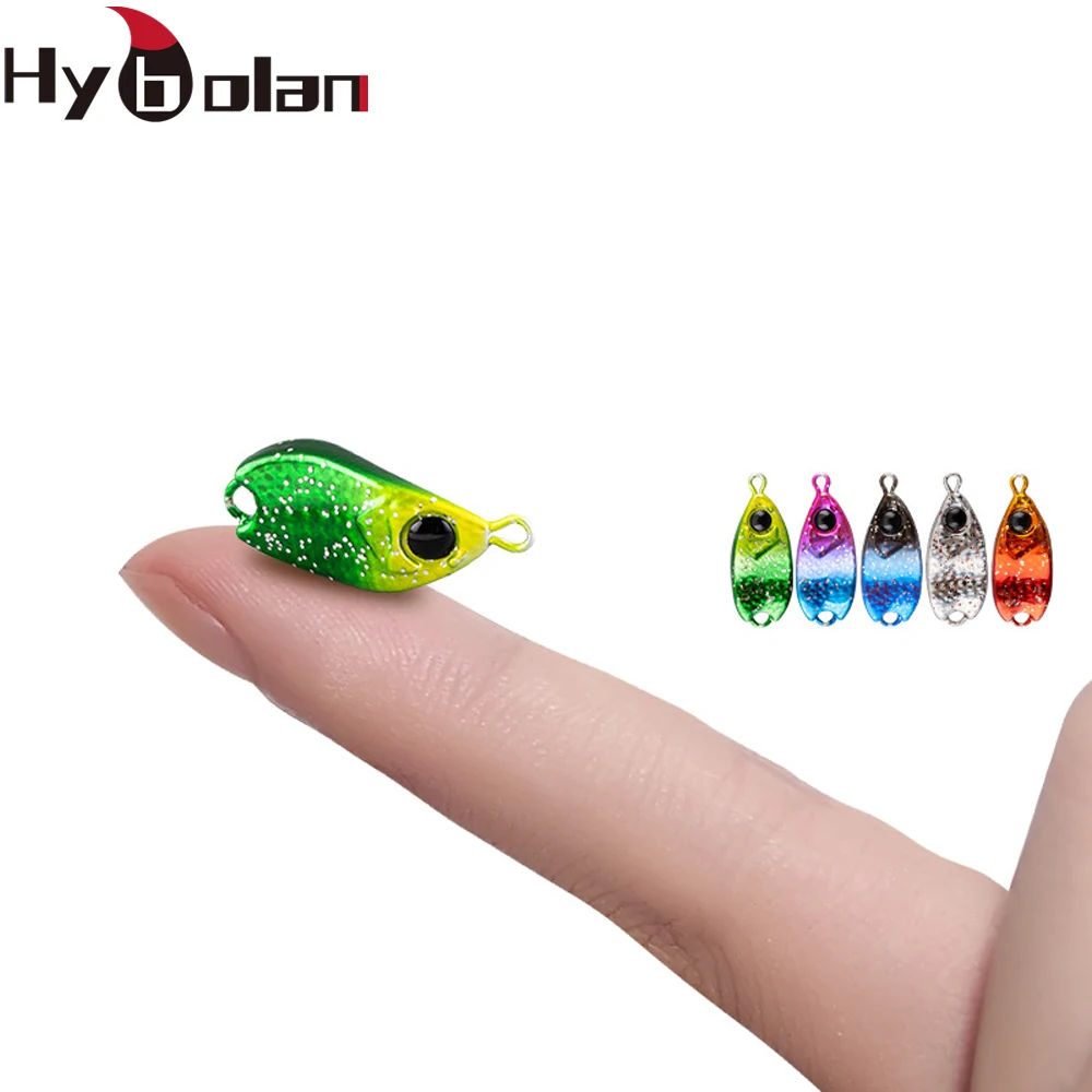 HYBOLAN Metal Jig Fishing Lure Swim Artificial Bait Weights 3g 5g Trolling Trout Spoon Hard Bait Saltwater mini Quatity Tackle