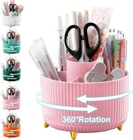 360 Rotating Makeup Desktop Cosmetic Storage Box Organizer Large Capacity for Bathroom Lipstick Makeup Brush Pen Holder