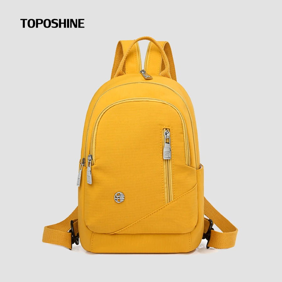 

Toposhine 2025 новый дизайн, небольшой рюкзак, нагрудная сумка, модные рюкзаки ярких цветов, женская дорожная сумка, водонепроницаемые нейлоновые женские сумки