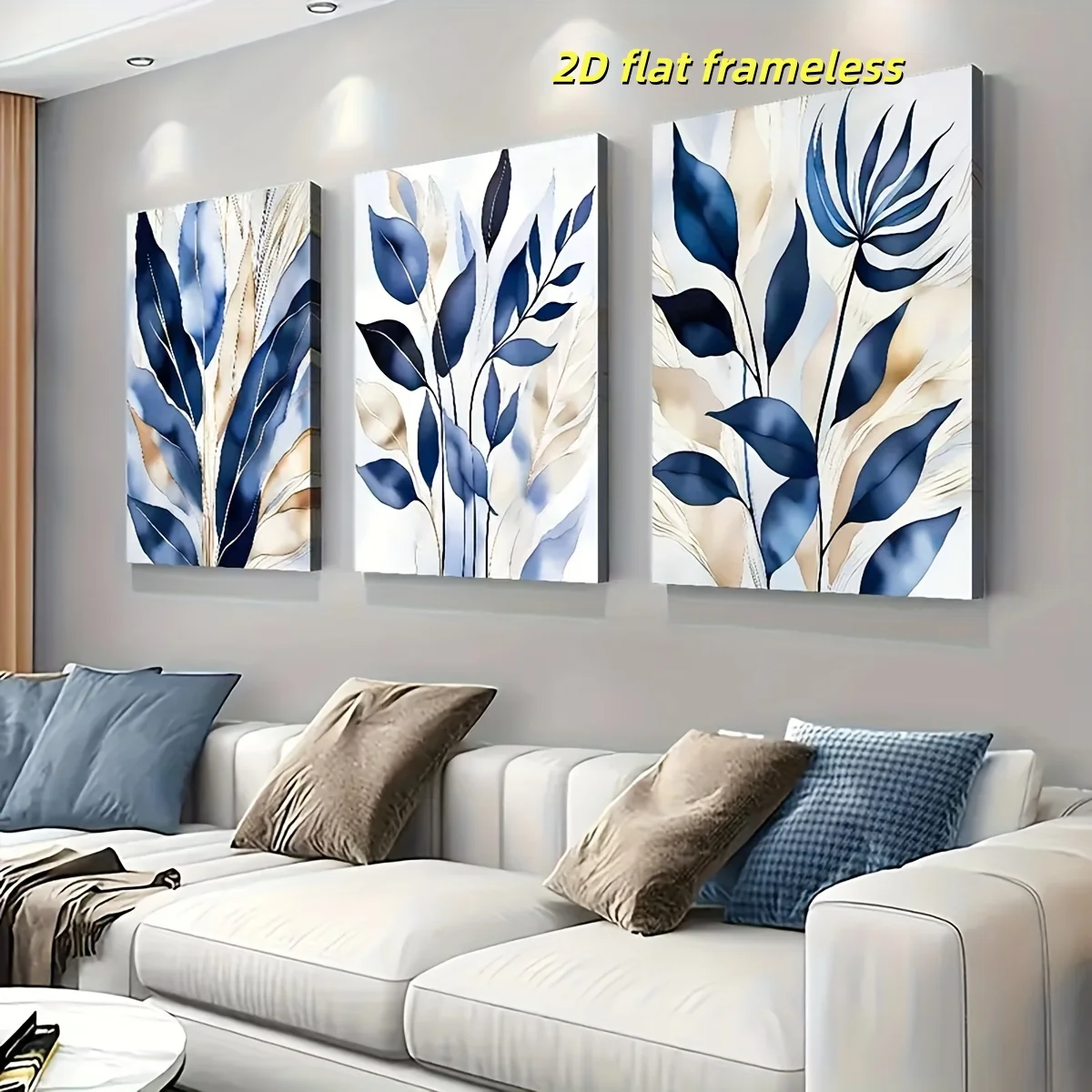 3 abstract plant art canvas posters, bedroom, office, living room, coffee shop, bar modernist creative decoration 2D flat printi
