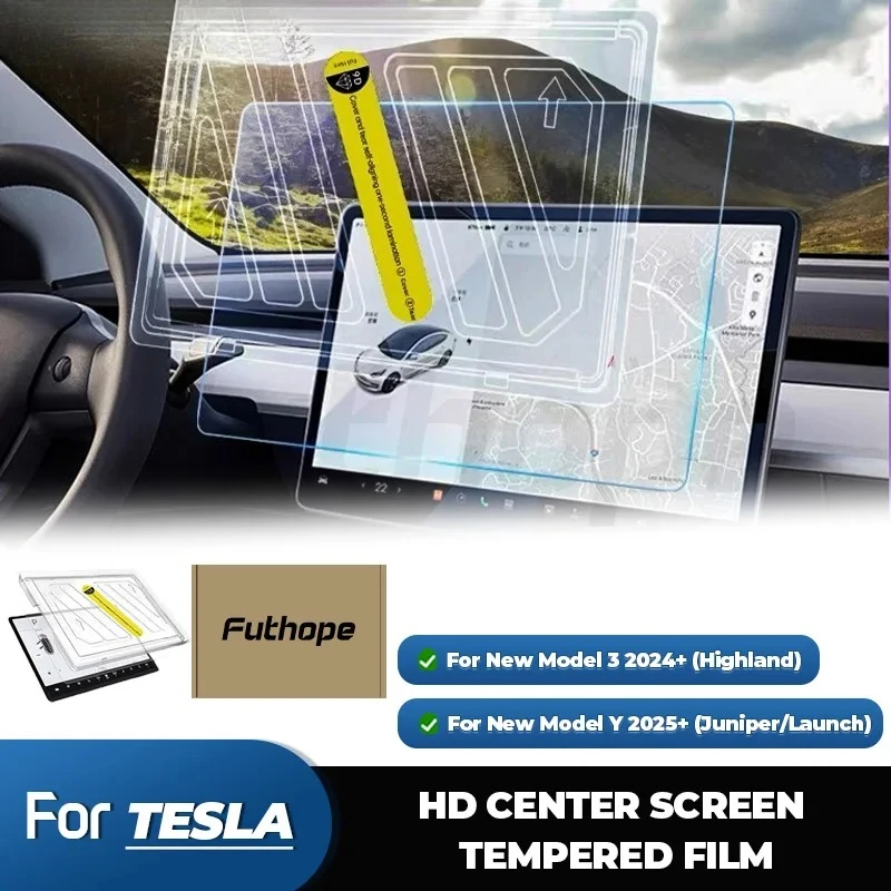 Tempered Glass Screen Protector For Tesla Highland juniper HD Center Control Film Protection