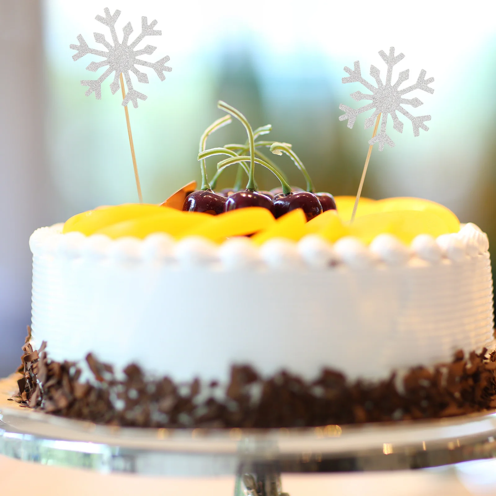 

100Pcs Snowflake Cupcake Picks Cake Toppers Birthday Party Supplies Dessert Decorations Wedding Anniversary Cake Inserts