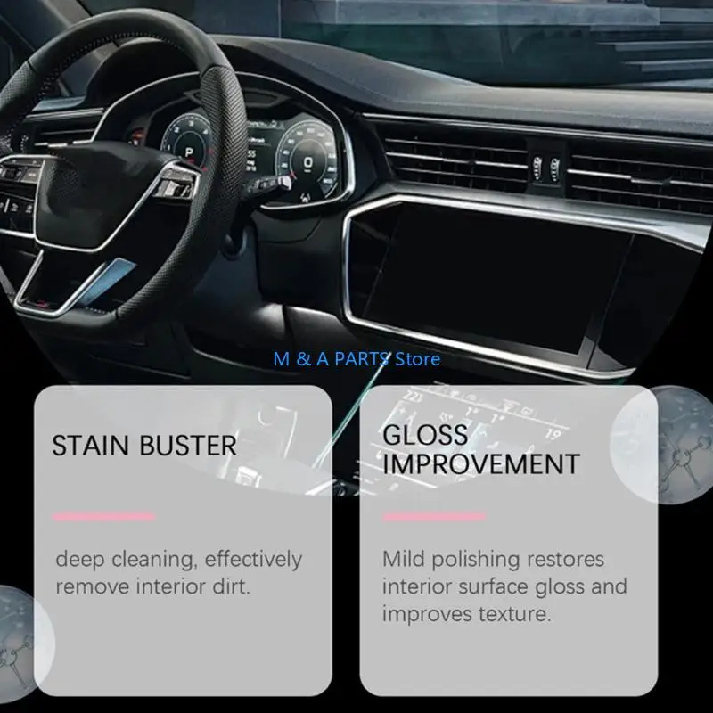 U1JF Waterless Car Interior Sprays Car Interior Polishing Cleaner Sprays Car Sprays for Rubber & Leather Total