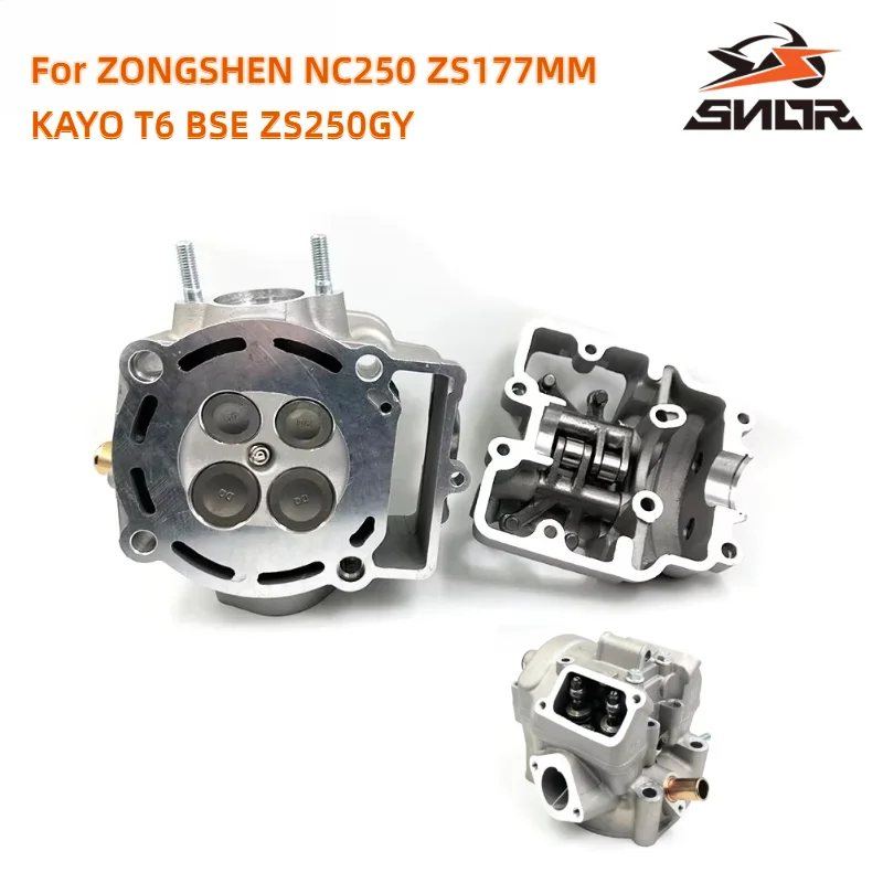 SNOR Cylinder Head Assembly With Rocker Arms Valves Spark Plug For ZONGSHEN NC250 ZS177MM KAYO T6 BSE ZS250GY Motorcycle