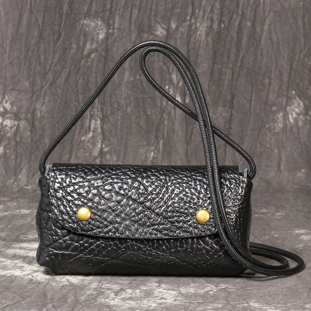 LUOKIR Neue Stil Echtes Leder frauen Tasche 3D Geschnitzte Handwerk Schulter Tasche Top Schicht Rindsleder Casual Umhängetasche Telefon Tasche – Detail 5