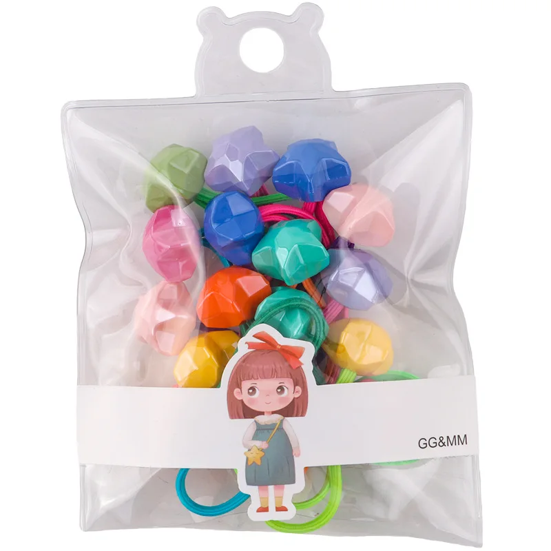 7/10 paare/los Kinder niedlich Bär Herz Haar bänder Mädchen Perle Haar gummis Cartoon Kaninchen Stirnband Baby Haar Seil Kinder Zubehör – Detail 5