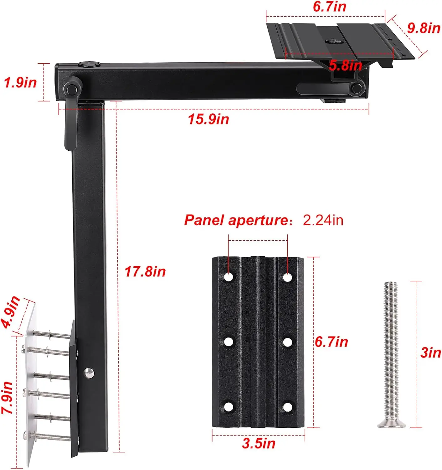 Removable Table Legs RV Accessories 360 Degree Swivel Aluminum Laptop Table Legs Height Adjustable Leg Brackets for RV Caravans
