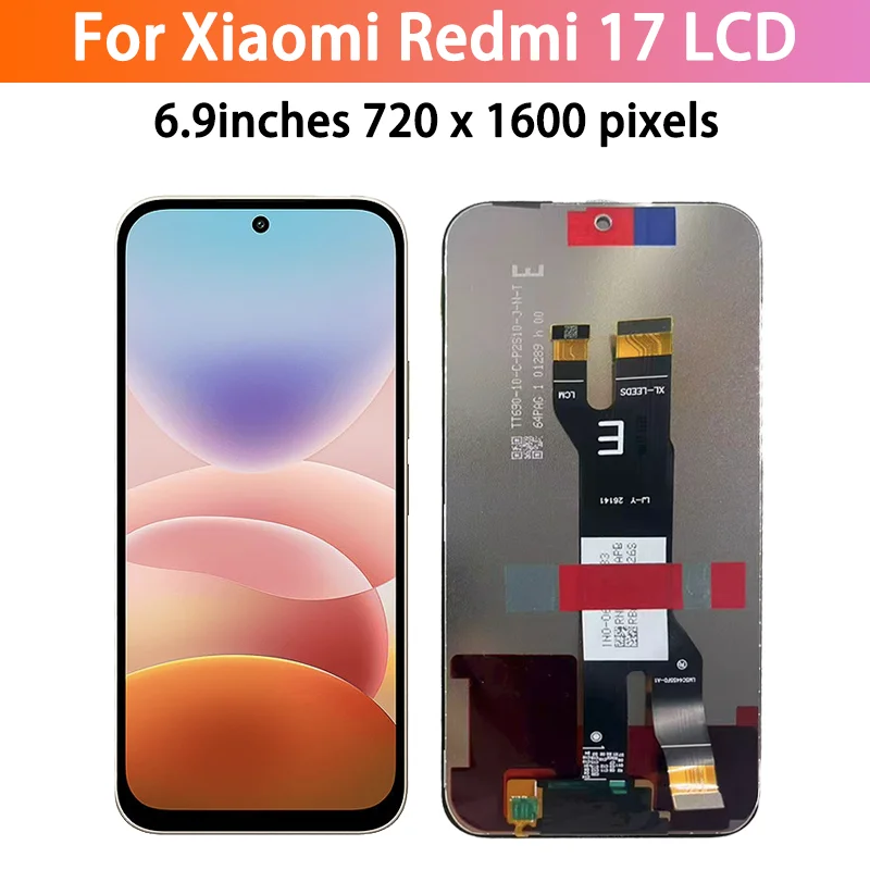 High Quality For Xiaomi Redmi 17 4G/5G LCD 2606FRN72Y 2606FRN72L Display Screen Touch Digitizer Assembly Replacement