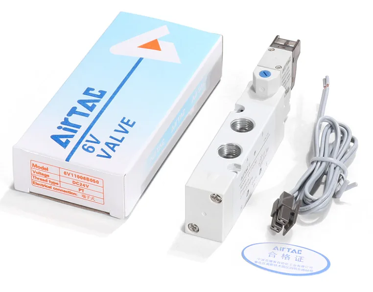 AirTAC 솔레노이드 밸브, 6V11006B050, 6V110-06, 24VDC, 1 개, 신제품