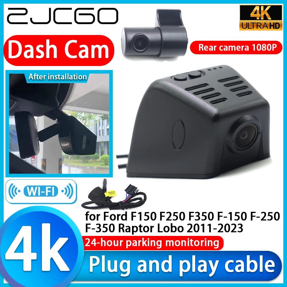 

for Ford F150 F250 F350 F-150 F-250 F-350 Raptor Lobo 2011-2023 4K DVR Dash Cam Car Camera Sony Lens 24h Monitor Video Recorder