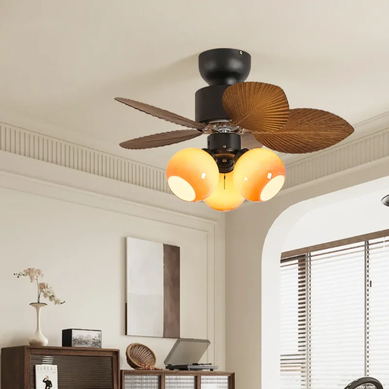 

Retro Ceiling Fan Light LED Simple Home Chandelier Living Room Bedroom Fan Light Creative Atmosphere Fan Light