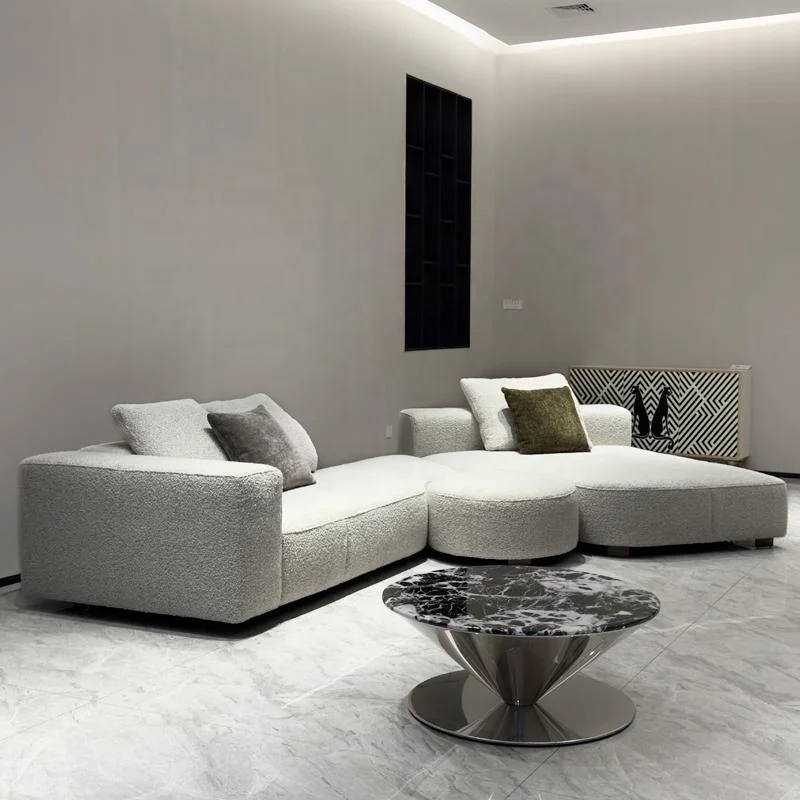 #Italian Luxury Design Modern Modular Soft Fabric Corner Sofa Set High Quality High-End for Apartment Villa Living Room Sponge