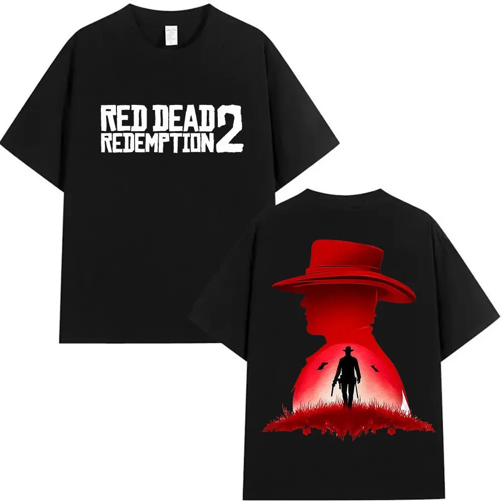 

Футболка Red Dead Redemption 2, мужская и женская модная футболка большого размера с коротким рукавом, классический стиль, 100_, хлопковая рубашка
