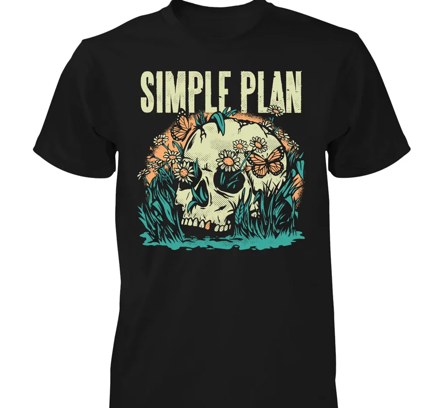 Simple Plan band Skull black T-shirt Tee Unisex Cotton All sizes TA4567