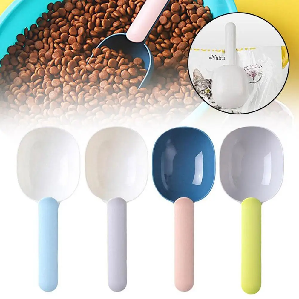 Multifunctional Rice Spoon Home Use Grain Measurement Cup Pet Food Spoon Seal Clamp Kitchen Small Tool Plastic Material