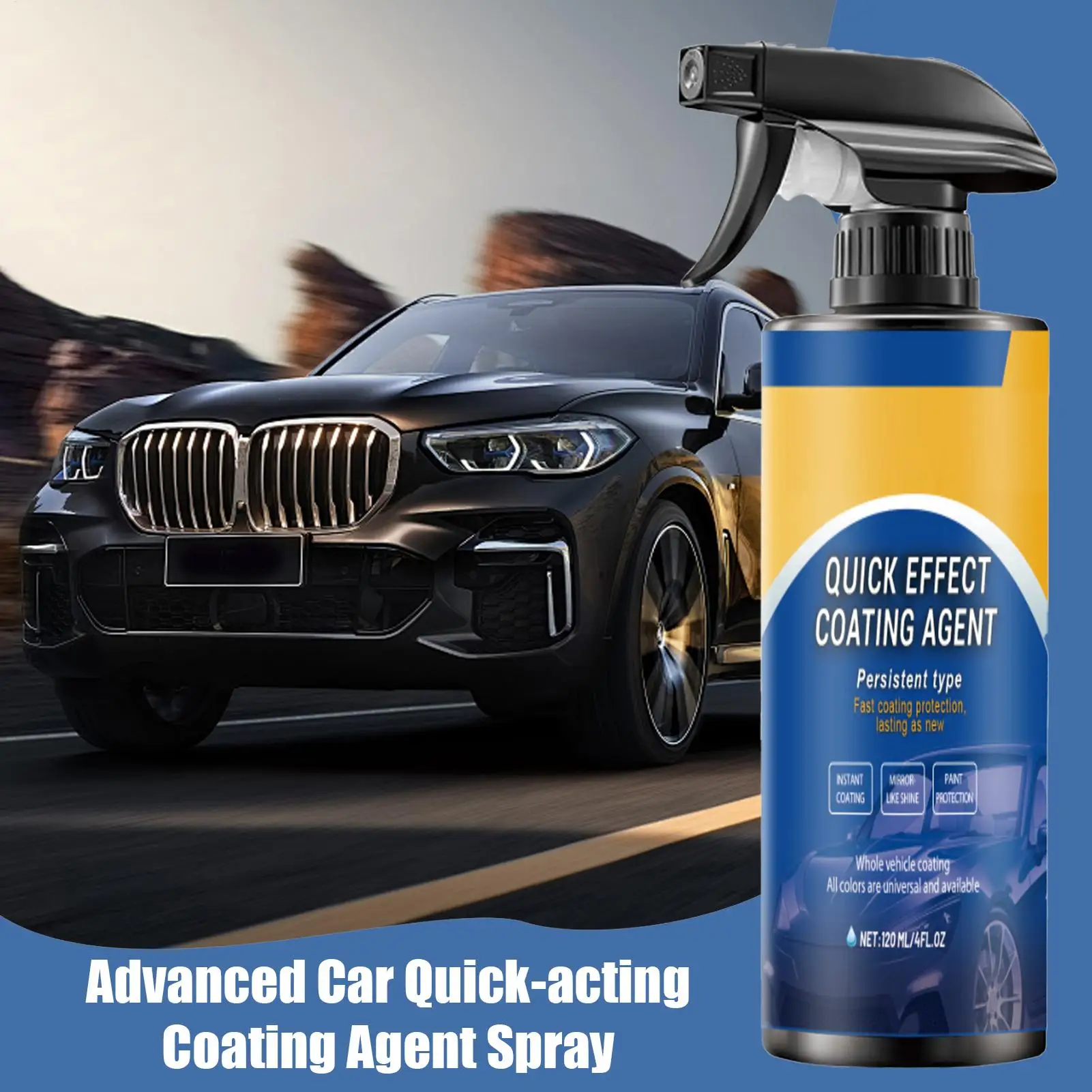 120ML Quick-Dry Car Polishing Maintenance Spray Ceramic Coating Spray Auto Coating Hydrophobic Layer for Car Polishing