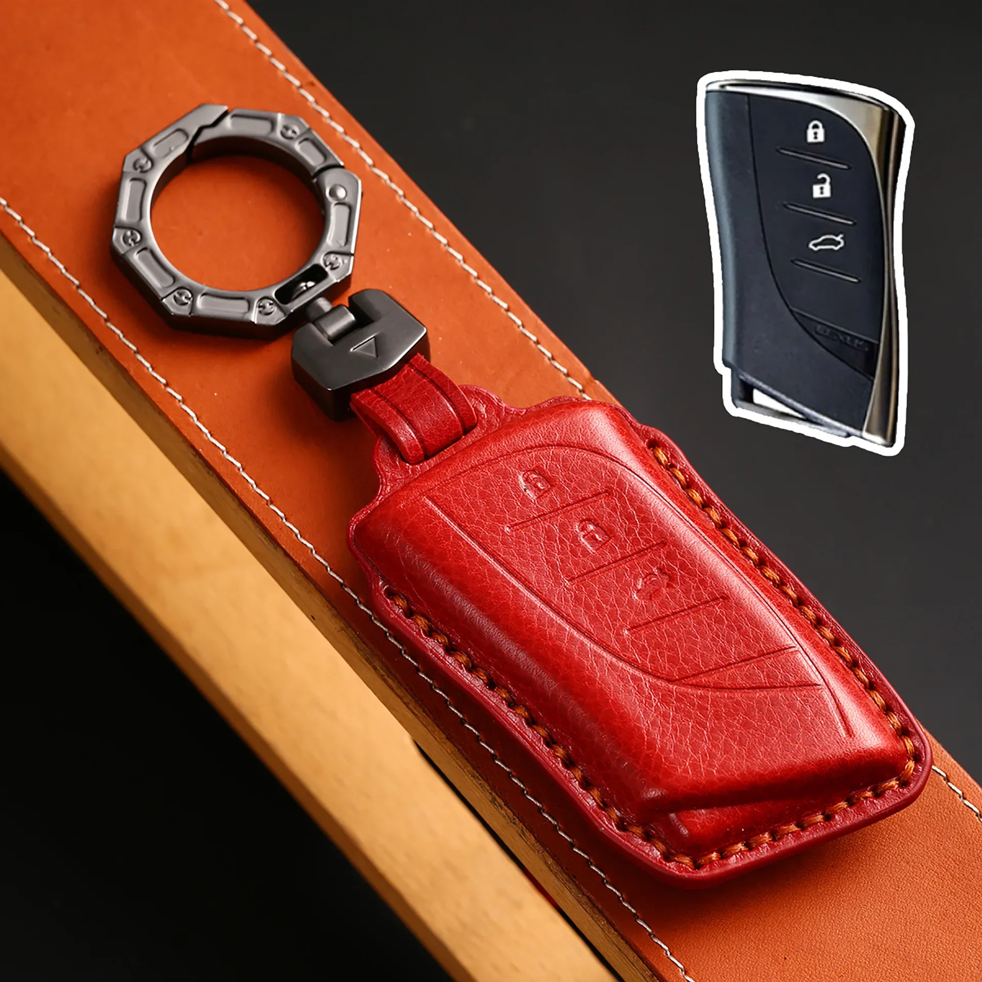 

1pc Luxury Leather Car Key Case Cover Fob Shell For Lexus UX ES UX200 UX250h ES200 ES300h ES350 US200 US260h